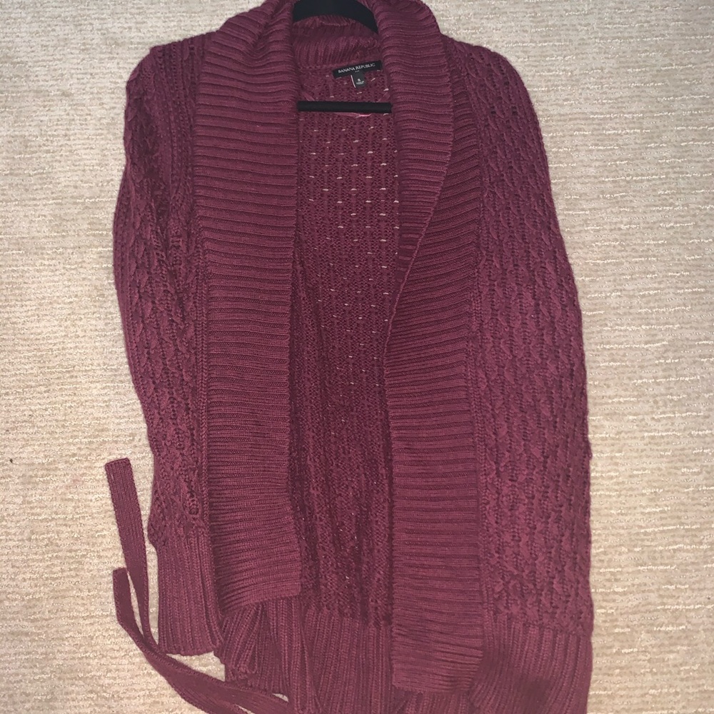 Banana Republic red sweater cardigan
